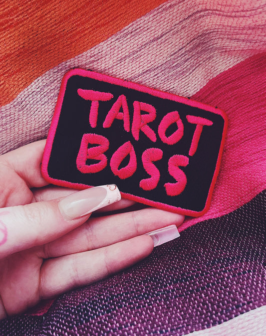 Hot Pink and Black Tarot Boss Embroidered Patch